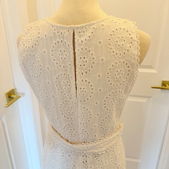 MANGO WHITE EYELET DRESS LARGE - Picture 8 of 9